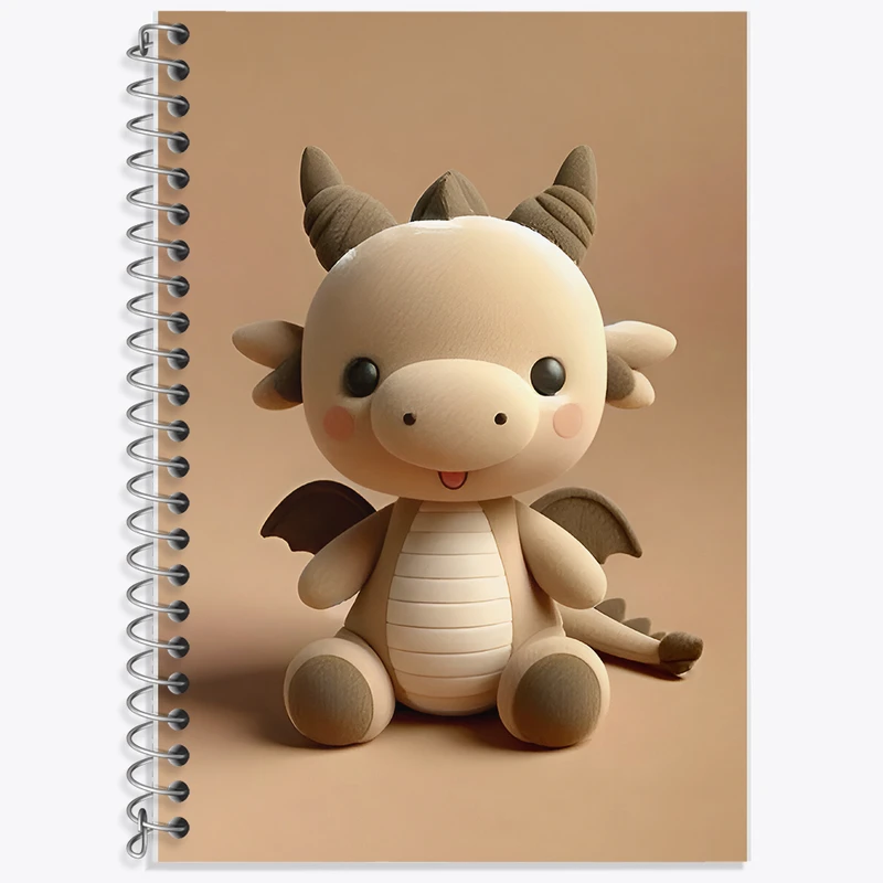 دفتر زبان 50 برگ خندالو مدل سه خط طرح اژدهای کیوت کد F7917