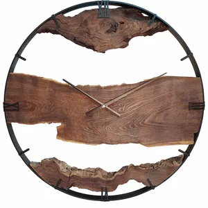 ساعت دیواری مدل روستیک چوبی