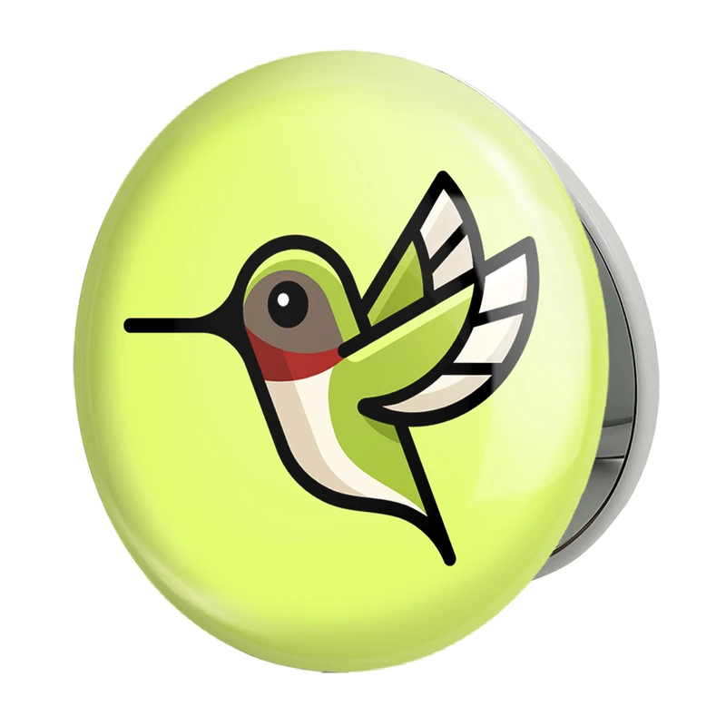 آینه جیبی خندالو طرح حیوانات بامزه مرغ مگس خوار مدل تاشو کد 28392 