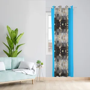 پرده طرح شش ضلعی مدل مخمل پانچی کد 4216 (13) z سایز 140x200 سانتی متر