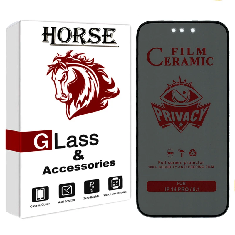 محافظ صفحه نمایش سرامیکی حریم شخصی هورس مدل PRCH مناسب برای گوشی موبایل اپل iPhone 14 Pro