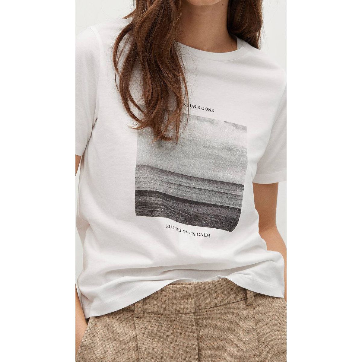 تی شرت آستین کوتاه زنانه مانگو مدل WT024PSG -  - 3