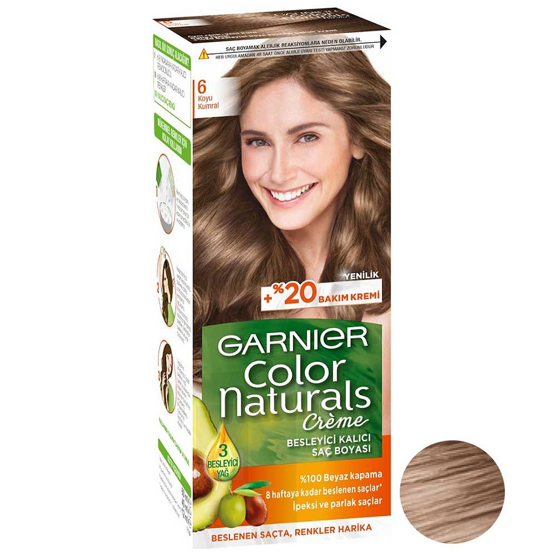 کیت رنگ مو گارنیه مدل Color Naturals شماره 6.0 حجم 40 میلی لیتر رنگ بلوند تیره