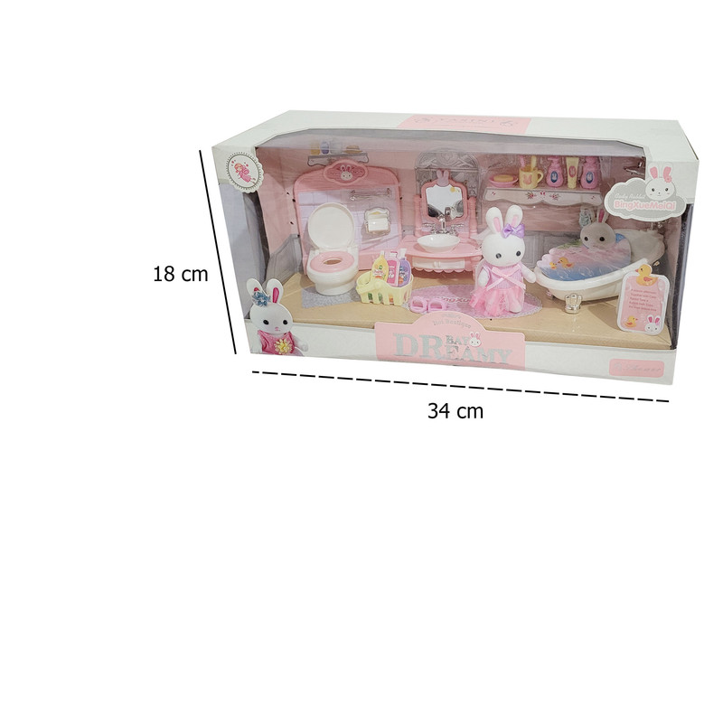 اسباب بازی طرح خانه عروسکی مدل خرگوش و لوازم خانه کد 976776