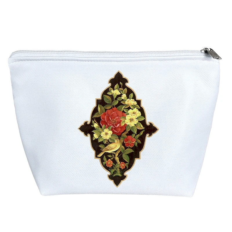 کیف لوازم آرایش دخترانه خندالو مدل نقاشی گل و مرغ کد H631