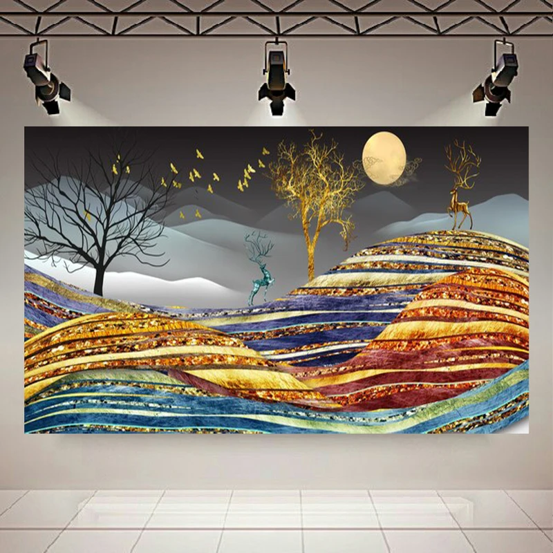 تابلو بوم طرح نقاشی رنگ روغن مدل مدرن کد AR303516