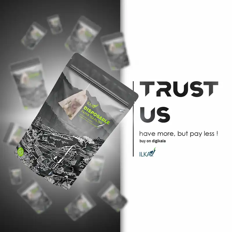 فیلتر چای ایلکا مدل کاغدی نخ دار بسته 60 عددی