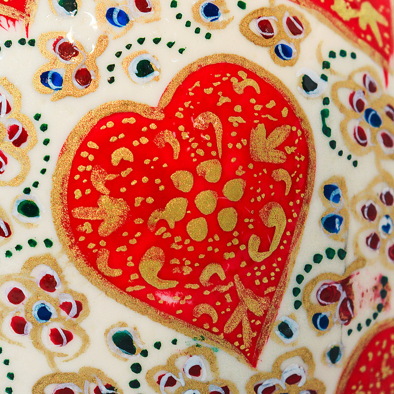 تخم شترمرغ  تزیینی مدل مگنت دار طرح قلبی کد 1913