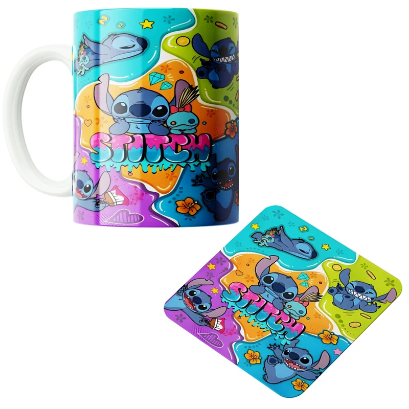 ماگ پاد آفرین مدل استیچ کد z256 به همراه زیر لیوانی