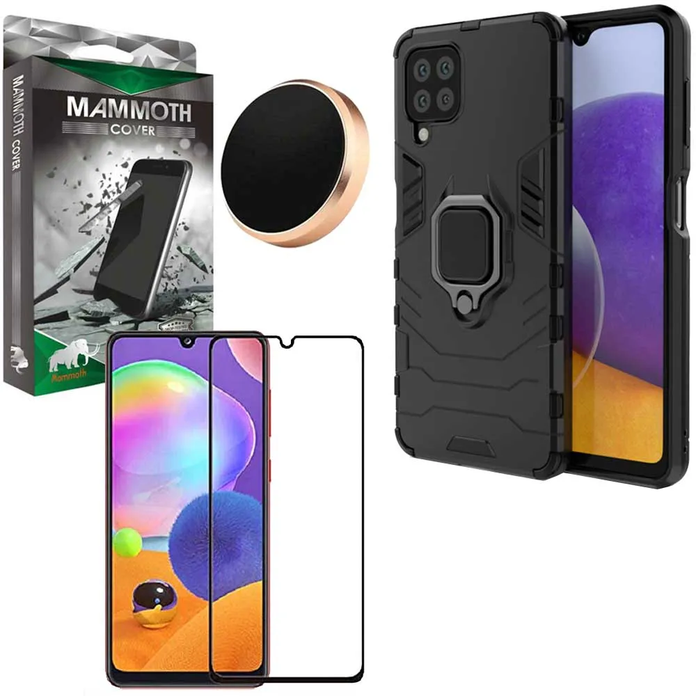 کاور ماموت مدل M-GHB-BNDL مناسب برای گوشی موبایل سامسونگ Galaxy A22 4G به همراه محافظ صفحه نمایش و پایه نگهدارنده آهنربایی