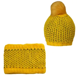 ست کلاه و شال گردن بافتنی بچگانه مدل LUXE_00