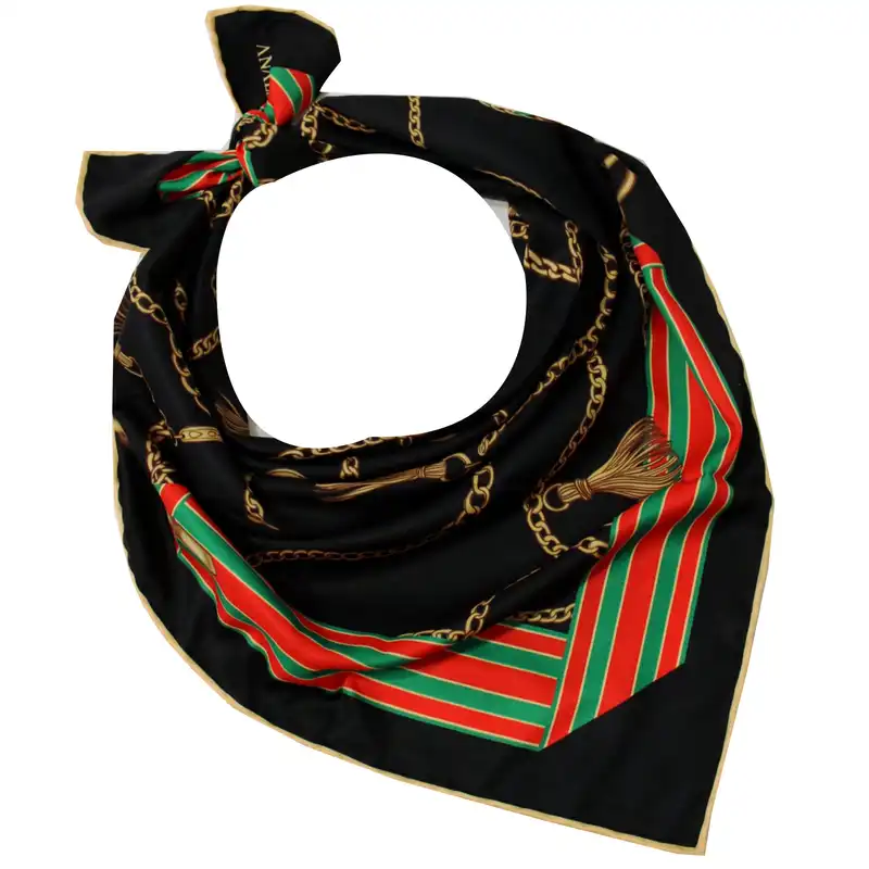 روسری زنانه مدل ابریشم طرح زنجیر آویز دار کد 6025