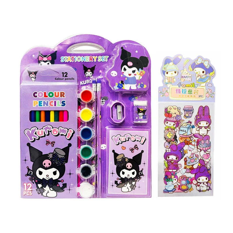 بسته لوازم تحریر مدل کورومی عروسکی کد 10 مجموعه 20 عددی