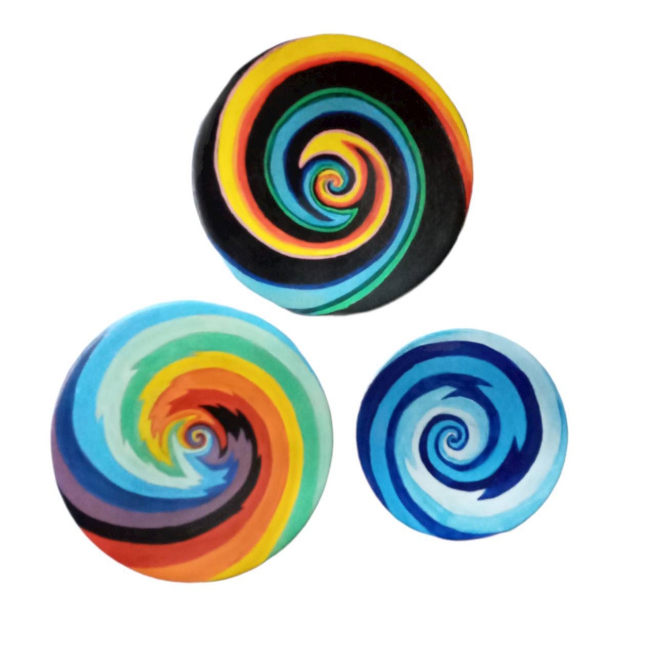 بشقاب دیوارکوب سفالی طرح رنگین مجموعه 3 عددی