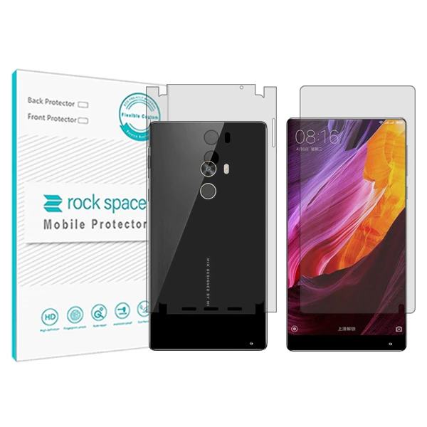 محافظ صفحه نمایش شفاف راک اسپیس مدل HyGEL مناسب برای گوشی موبایل شیائومی Mi Mix 2 به همراه محافظ پشت