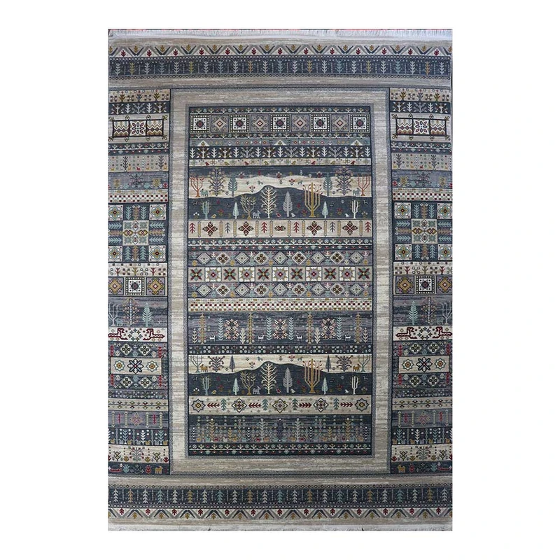 فرش ماشینی 700 شانه فرش هیوا زمینه قرمز لاکی حاشیه لاکی مدل نوین 220