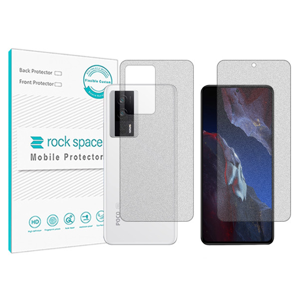 محافظ صفحه نمایش مات راک اسپیس مدل HyMTT مناسب برای گوشی موبایل شیائومی Poco F5  Pro  به همراه محافظ پشت 