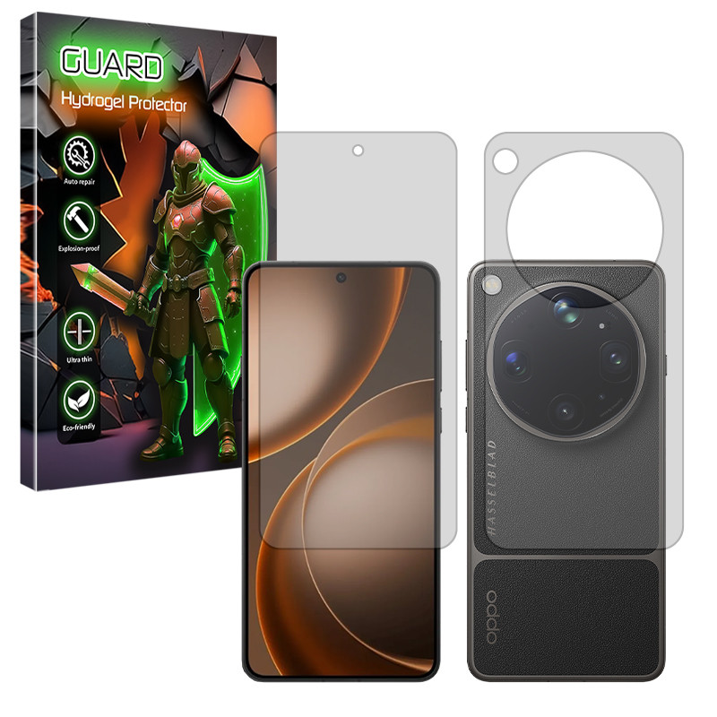 محافظ صفحه نمایش مات گارد مدل هیدروژلی مناسب برای گوشی موبایل اوپو Find X9 Ultra به همراه محافظ پشت گوشی