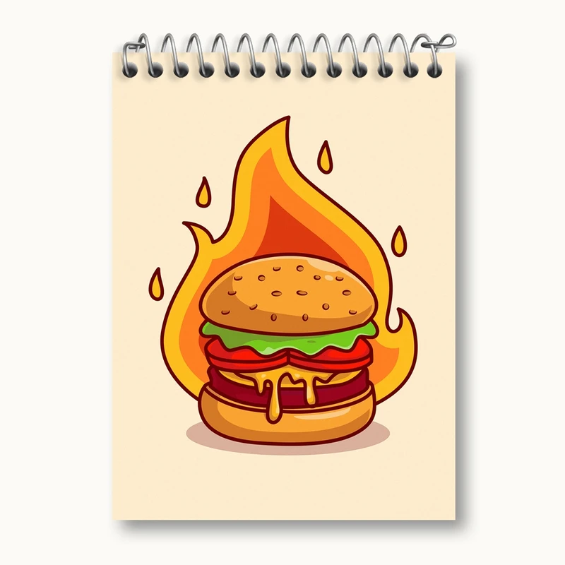 دفتر یادداشت 50 برگ خندالو مدل فست فود برگر کد 29471