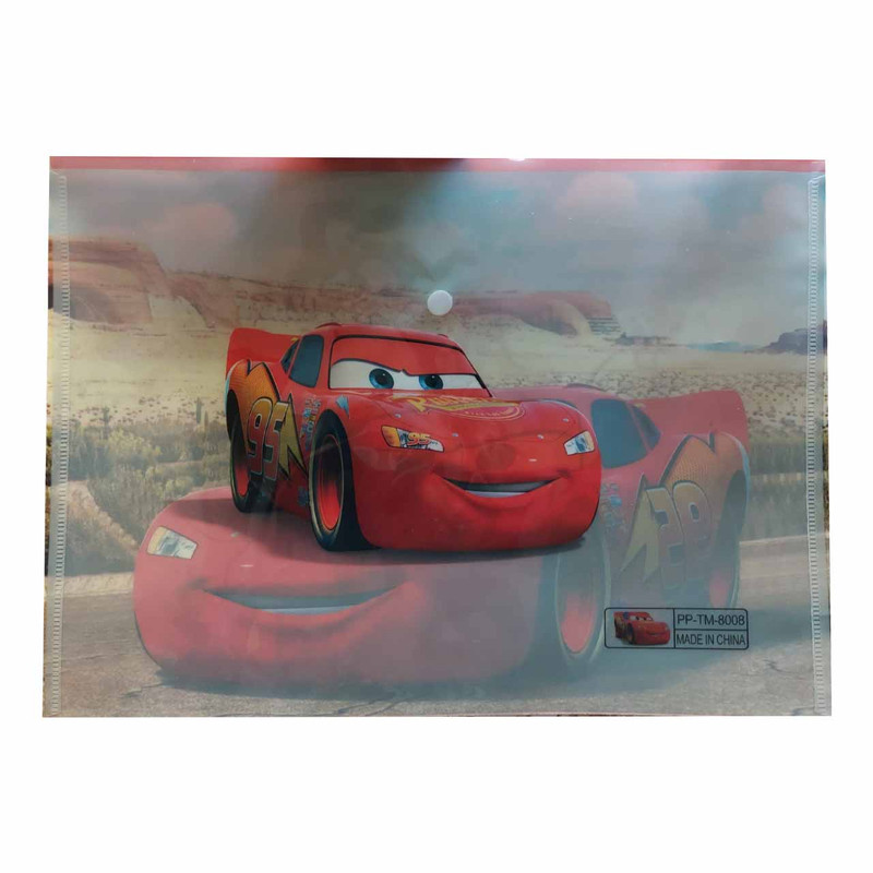 پوشه دکمه دار مدل فانتزی طرح ماشین ها سایز A4