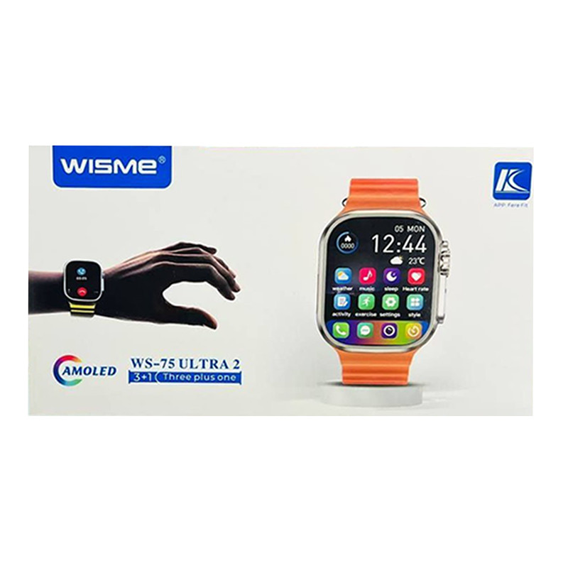 ساعت هوشمند مدل WS 75 ULTRA 2 دارای قابلیت های کنترل سطح اکسیژن خون، کنترل موسیقی (Music Player)، صفحه نمایش لمسی، صفحه نمایش رنگی، قابلیت تغییر طرح ساعت یا تم بند سیلیکون