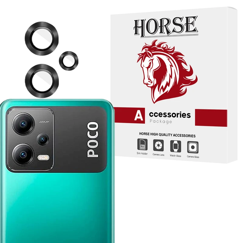 محافظ لنز دوربین شیشه‌ای هورس مدل NRIH20 مناسب برای گوشی موبایل شیائومی Redmi Note 12 5G / Poco X5