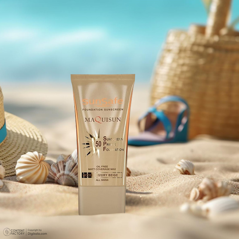 کرم ضد آفتاب رنگی سان سیف SPF50 مدل NC10 MAQUISUN محافظ PA++++ ،UVA ،UVB، ضد آب، مناسب انواع پوست حجم 40 میلی‌لیتر
