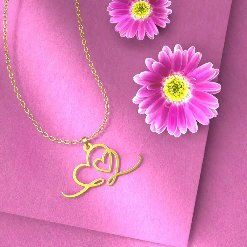 گردنبند طلا 18 عیار زنانه مدوپد مدل  طرح قلب کد E1265