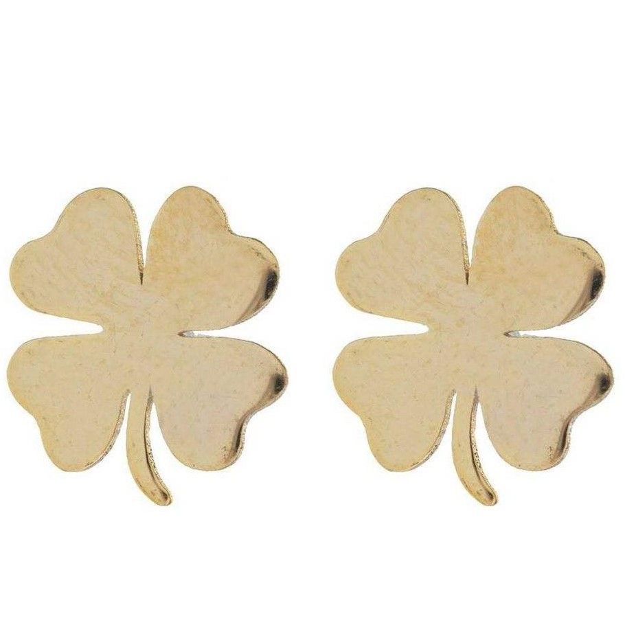 گوشواره طلا 18 عیار زنانه قیراط طرح شبدر کد GH3831 -  - 1