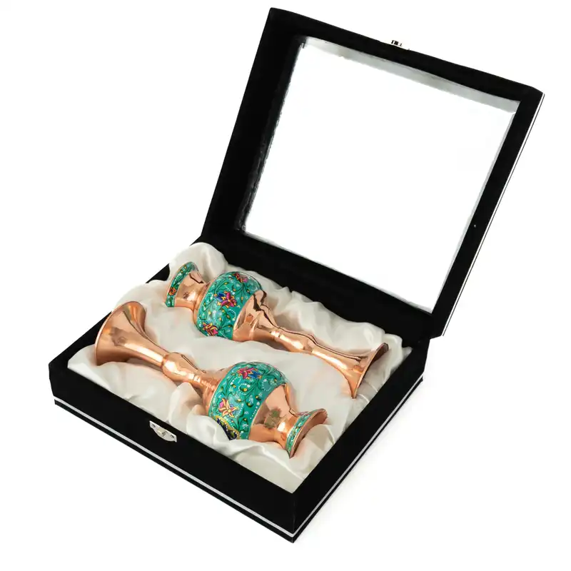 گلدان مسی طرح مس و پرداز مدل JPA02 بسته 2 عددی