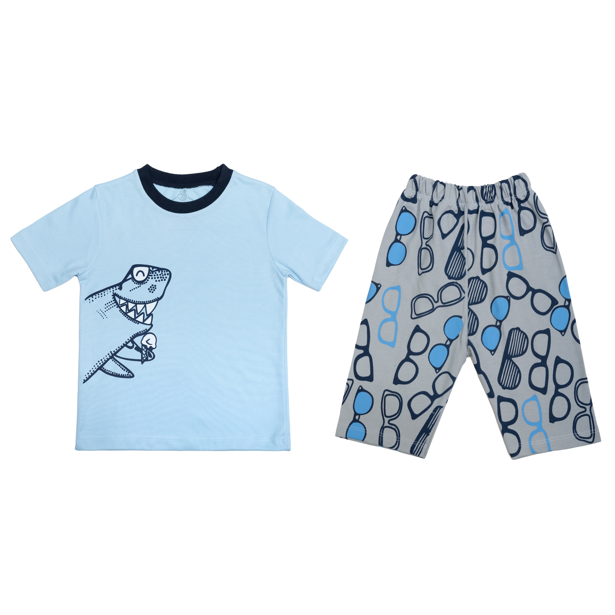 ست تی شرت آستین کوتاه و شلوارک بچگانه سپیدپوش مدل آفتاب پرست کد 1402583