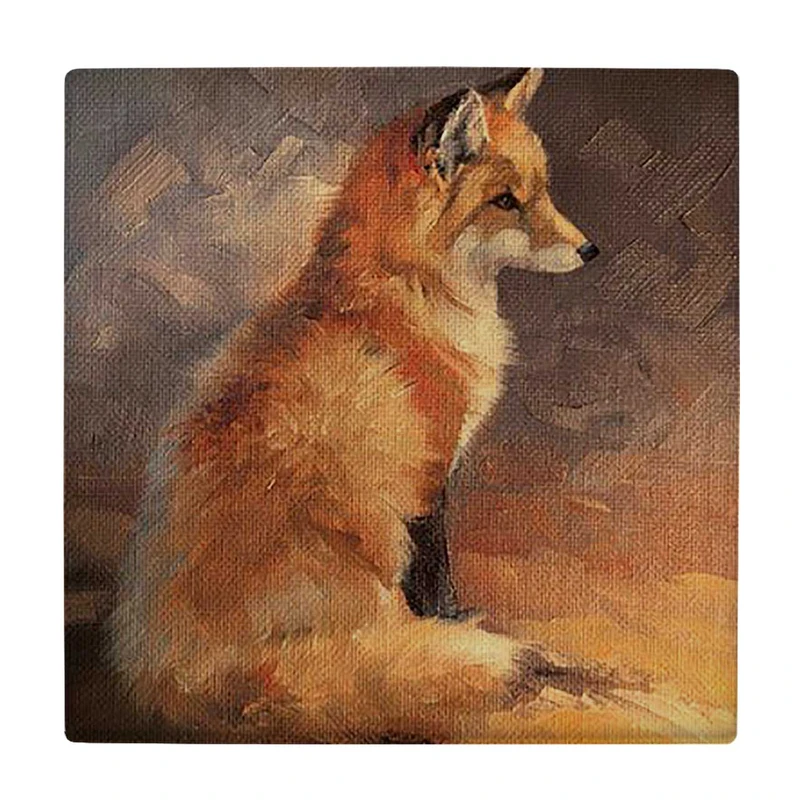 زیر لیوانی  طرح نقاشی روباه کد    6227481_5781