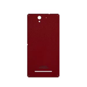 MAHOOT Red-Leather Cover Sticker for Sony Xperia C3 Dual