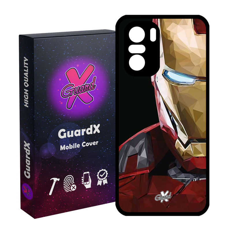کاور گارد ایکس طرح Iron Man مدل Glass10048 مناسب برای گوشی موبایل شیائومی Poco F3/MI 11X/MI 11X Pro/Redmi K40/K40 Pro