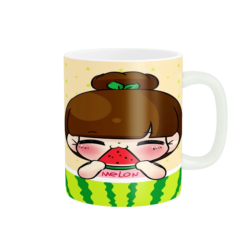 ماگ پادآفرین مدل یلدایی شب یلدا شب چله طرح انار و هندوانه کد p2660