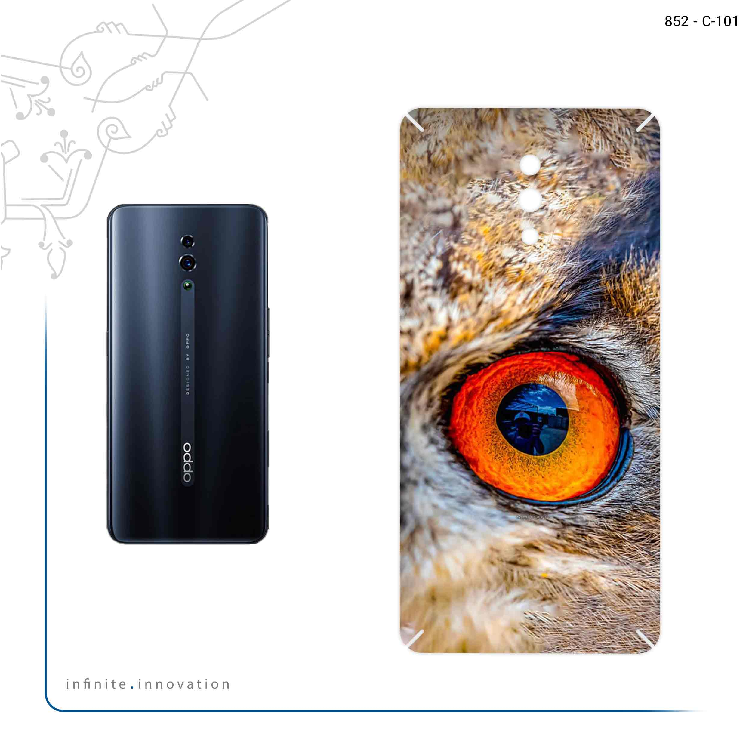 برچسب پوششی ماهوت مدل Owl eyes مناسب برای گوشی موبایل اپو Reno