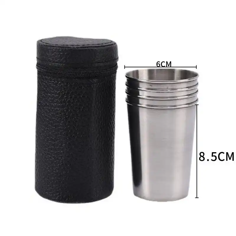 لیوان سفری مدل A2 به همراه کاور مجموعه 4 عددی