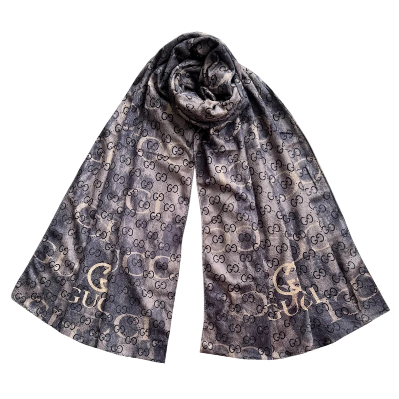 شال زنانه مدل موهر مخمل زمینه نوشته دار زنجیره ای پاییزی زمستانه 