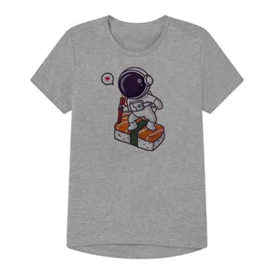 تی شرت آستین کوتاه پسرانه مدل فضانورد کد B137  رنگ طوسی