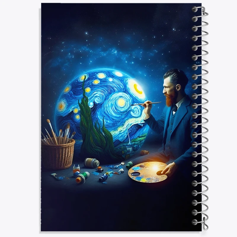 دفتر لیست خرید 50 برگ خندالو طرح ونسان ونگوگ کد F5079