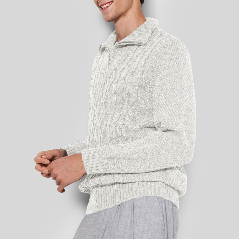 پلیور یقه برگردان مردانه مدل 818083486 طرح ترندیول