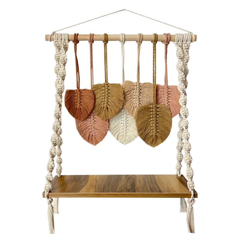 شلف دیواری مدل مکرومه برگ پاییزی کد 4550