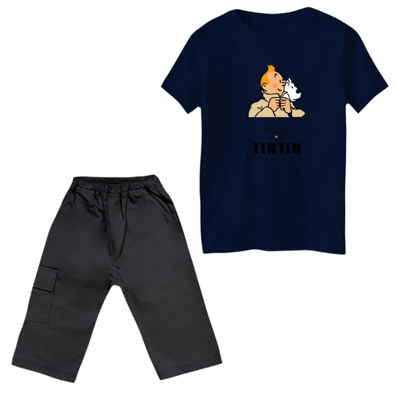 ست تی‌شرت و شلوارک پسرانه مدل تن تن