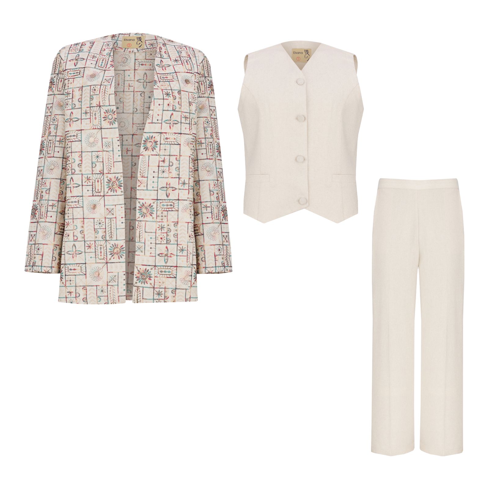 ست 3 تکه لباس زنانه السانا مدل آینام کد 206501 -  - 34