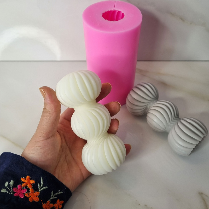 قالب شمع مدل ستون گوی پیچ طرح سه گوی شیاردار کد C12CM