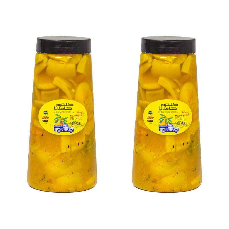 ترشی انبه ترش و شیرین کلثوم کاملیا - 1200 گرم مجموعه 2 عددی