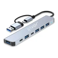 هاب 7 پورت USB3.0 و USB-C آیریور مدل DW-7