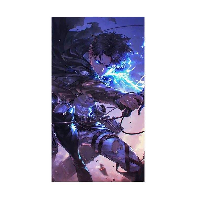 استیکر لپ تاپ و موبایل مدل انیمه طرح اتک ان تایتان لیوای آکرمن attack on titan Levi Ackermann کد 553