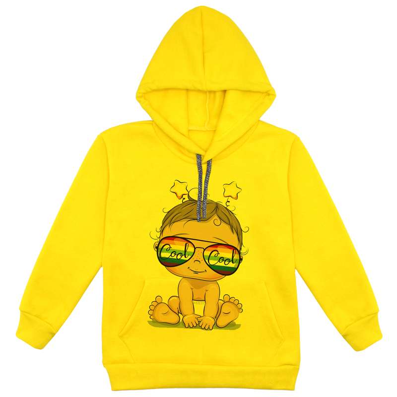 هودی پسرانه مدل بچه F62 رنگ زرد