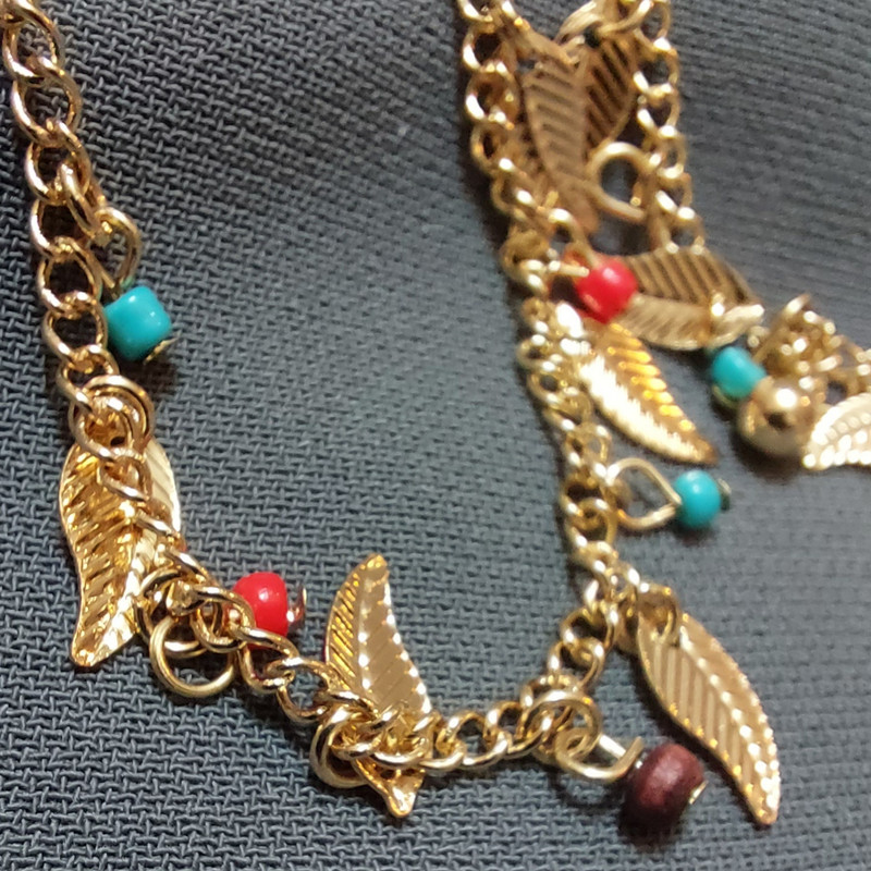 پابند زنانه مدل برگ و مهره پابند زنانه مدل برگ و مهره